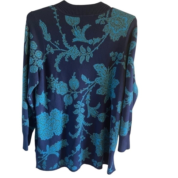 Isaac Mizrahi Live! Jacquard Mock Neck Pullover Sweater NWOT blue size 1X - Picture 4 of 10